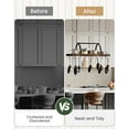 thumbnail image 6 of Hanging Pot Rack, Pot Hanger for Kitchen, Ceiling Mounted Pot Holder, Cookware Organizer with 24 S-Shaped Hooks, for Pot, Pan Storage, Space-Saving, Rustic Brown and Black, 6 of 16