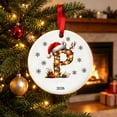 thumbnail image 4 of Fievgin Christmas Ornament 2026, Letter P Initial Decoration with Santa Hat for Tree & Gift, 4 of 7