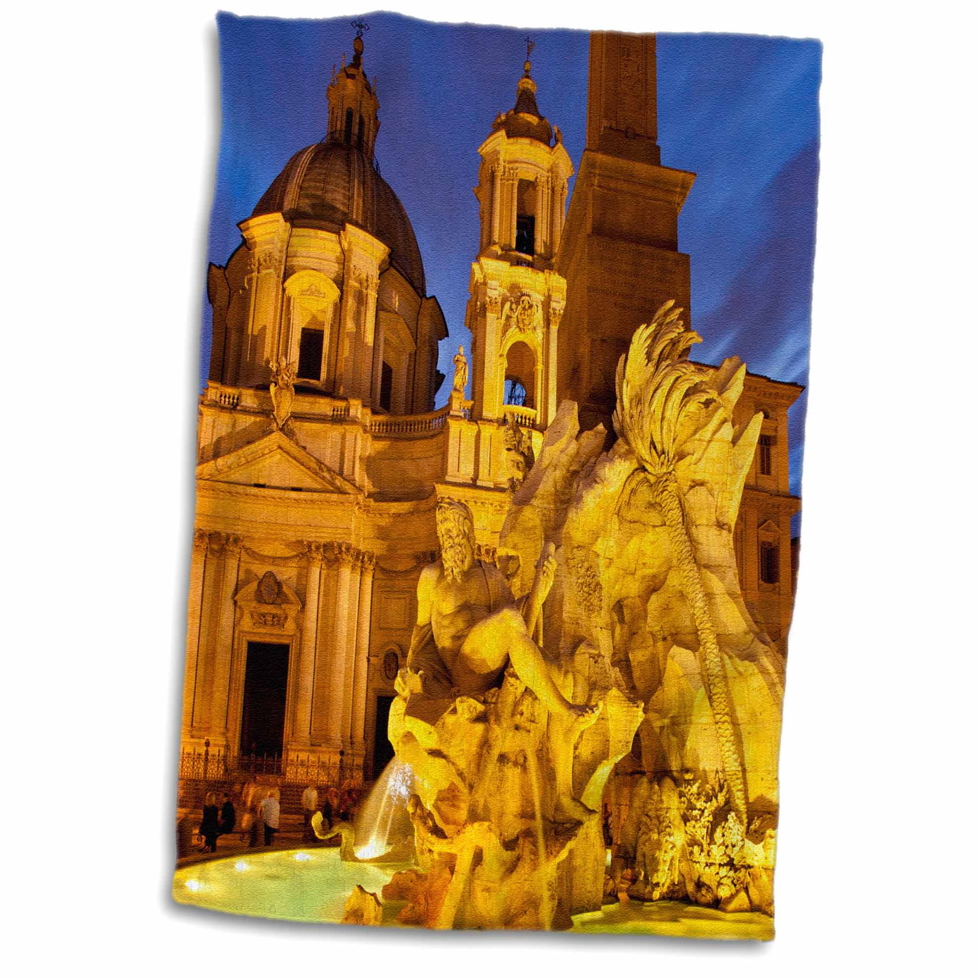 3dRose Berninis Fountain, Piazza Navona, Rome, Italy - EU16 BJN0132 - Brian  Jannsen - Towel, 15 by 22-inch