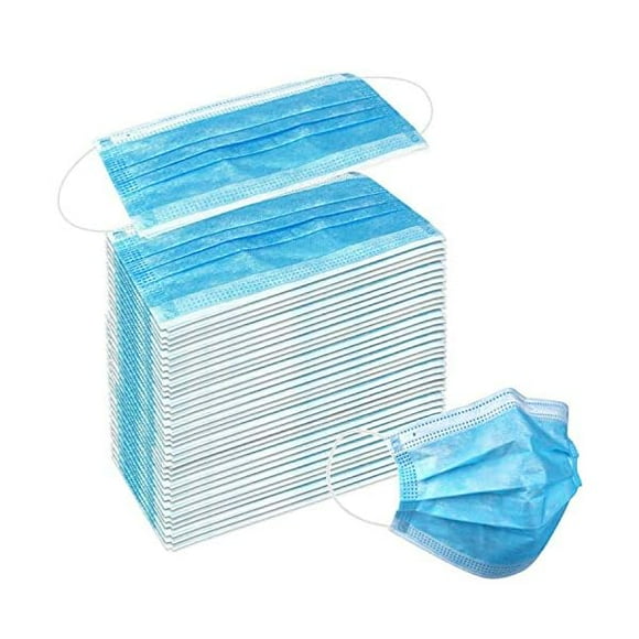 120 Pack Disposable Face Masks with Elastic Ear Loop, 3 Ply Breathable (Blue)