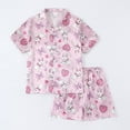 thumbnail image 5 of gcong Toddler Girl Summer Outfits 4t Graphic Print Shorts Sleeve Tracksuit Crew Neck Trendy Activewear Clothing Set for Girls Preppy Clothes, 5 of 9
