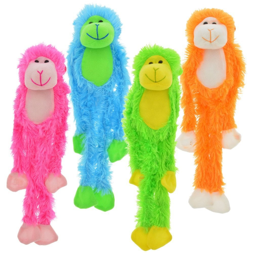 one Each Color for sale online Set of 4-14" Plush Hanging Monkeys Velcro Hands Stuffed Animal 