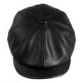 thumbnail image 5 of BOONJOVIA Men's Newsboy Flat Cap 100% Genuine Cowhide Leather Gatsby Ivy Golf Cabbie Hat, 5 of 9