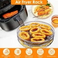 thumbnail image 3 of Shoreew Universal Air Fryer Rack Rustproof Dishwasher Safe Stackable Three Layer Air Fryer Rack Stainless Steel Dehydrator Rack, 3 of 7