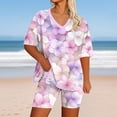 thumbnail image 2 of Enjoytime Summer Outfits for Women 2026 Print Short Sleeve Tops with Shorts 2 Piece Sets Casual Plus Size Lounge Set, 2 of 5