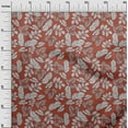 thumbnail image 3 of oneOone Cotton Jersey Dark Peach Fabric Tropical Line Drawing Leaf Craft Projects Decor Fabric Printed By The Yard 58 Inch Wide, 3 of 5