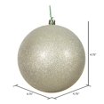 thumbnail image 2 of Vickerman 4.75" Champagne Glitter Ball Ornament, 4 per Bag, 2 of 4
