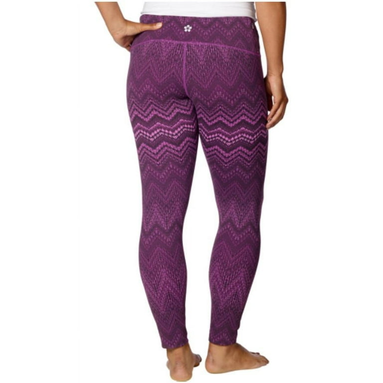 TUFF ATHLETICS Women's Yoga, Fitness Workout Legging Pants (Purple Chevron,  Large) 