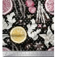 thumbnail image 1 of Soimoi Black Cotton Duck Fabric Spices,Ginger & Lemon Slice Vegetable Print Sewing Fabric Yard 42 Inch Wide, 1 of 1