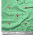 thumbnail image 1 of Soimoi Green Japan Crepe Satin Fabric Artistic Flower & Dots Print Fabric by the Yard 42 Inch Wide, 1 of 3