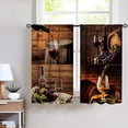 thumbnail image 2 of Wine Kitchen Curtains 2 Panels 27.5W x 39H Rod Pocket Farm Vintage Glasses Romantic Grape Rustic Fruit Polyester Small Short Laundry Bathroom Window Drapery Treatment Cafe, 2 of 6