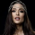 thumbnail image 3 of Multi-layer Mesh Bridal Headband Rhinestone Head Chain Hair Accessories, 3 of 10