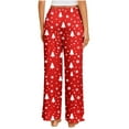 thumbnail image 4 of Riecok Womens Pajama Pants Christmas Elastic Waist Straight Leg Pajama Bottoms Cute Print Trendy Casual Lounge Pants Multicolor M, 4 of 7