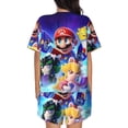 thumbnail image 3 of Lsque Mario Women's Short-Sleeved Pajama Set - 2 Piece Soft and Lightweight Sleepwear Set-Large, 3 of 9