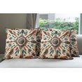 thumbnail image 2 of Ambesonne Rustic Throw Pillow Cover Pack of 4, Feathers and Arrows Folk Art, 4 Pcs-26" x 26", Redwood Teal Champagne, 2 of 5