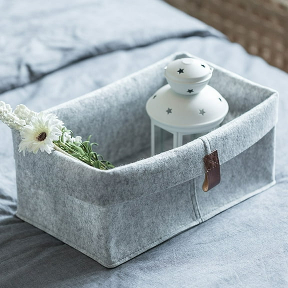 KALLORY 3 Pcs Woven Storage Bins Felt Basket Compact Office
