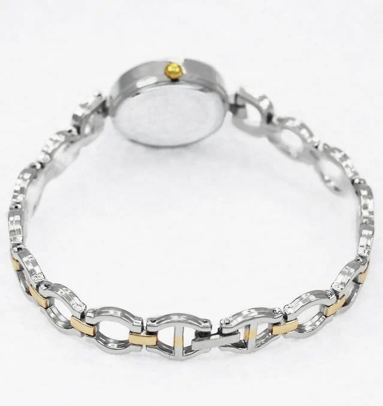 25mm Montres Carlo Women Luxury Fashion Analog Quartz Dress Metal Bracelet Watch (Two Tone)