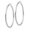 thumbnail image 2 of Real 14kt White Gold Polished 2.5mm Tube Hoop Earrings; for Adults and Teens; for Women and Men, 2 of 3