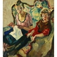 thumbnail image 2 of Leo Putz 12x13 Black Ornate Wood Framed Double Matted Museum Art Print Titled: Lisl and Buberl (1920), 2 of 5