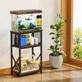 thumbnail image 5 of 10 Gallon Aquarium Stand with Storage, 3 Tier Heavy Metal Fish Tank Stand Shelf 20.47" x 11.42" x 30.91", Rustic Brown, 5 of 8