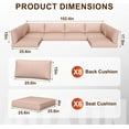 thumbnail image 3 of Aoxun Outdoor Replacement Cushions for Patio Furniture, Deep Seat Outdoor Cushions for 6-Seat Wicker Sectional, 14-Piece Water-Repellent Cushion for L-Shape Couch, 3 of 8