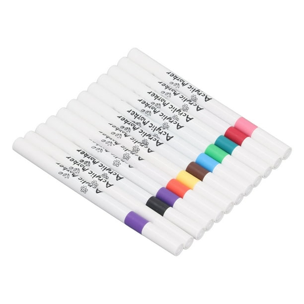 Bolígrafo De Pintura Acrílica, Marcador Acrílico De Tinta De Gel Impermeable, 12 Colores, Secado Rápido Multifuncional Para Cerámica