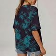 thumbnail image 3 of Uootdi Women's Tees Round Neck Short Sleeve Tie Dye Print Solid Casual Tops Daily Wear Style Soft Stretchy Loose Fit Shirts Gift, 3 of 9