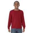 thumbnail image 1 of Jerzees Youth DRI-POWER Active Long Sleeve Crew T-Shirt, L, True Red, 1 of 1