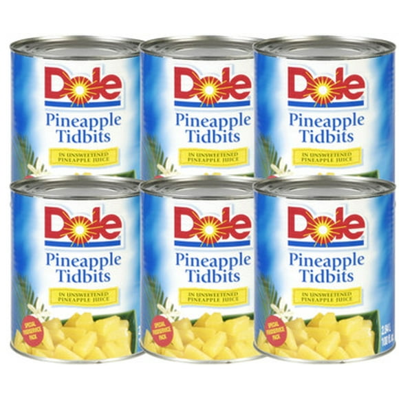 DOLE Pineapple Tidbits 2.84L/100 fl oz Bulk Food Service (6/Case)