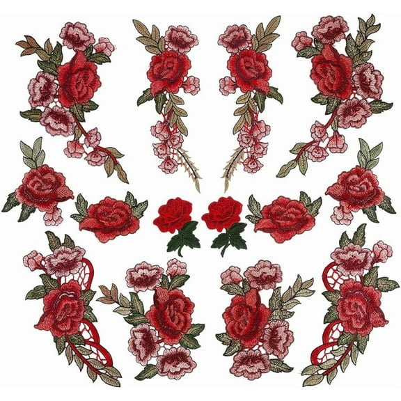 Computerized Embroidery Cloth Self Adhesive Patches Stick On Patch Costume Accessories Appliques Mixed Color 300x195x1.5mm 1 set