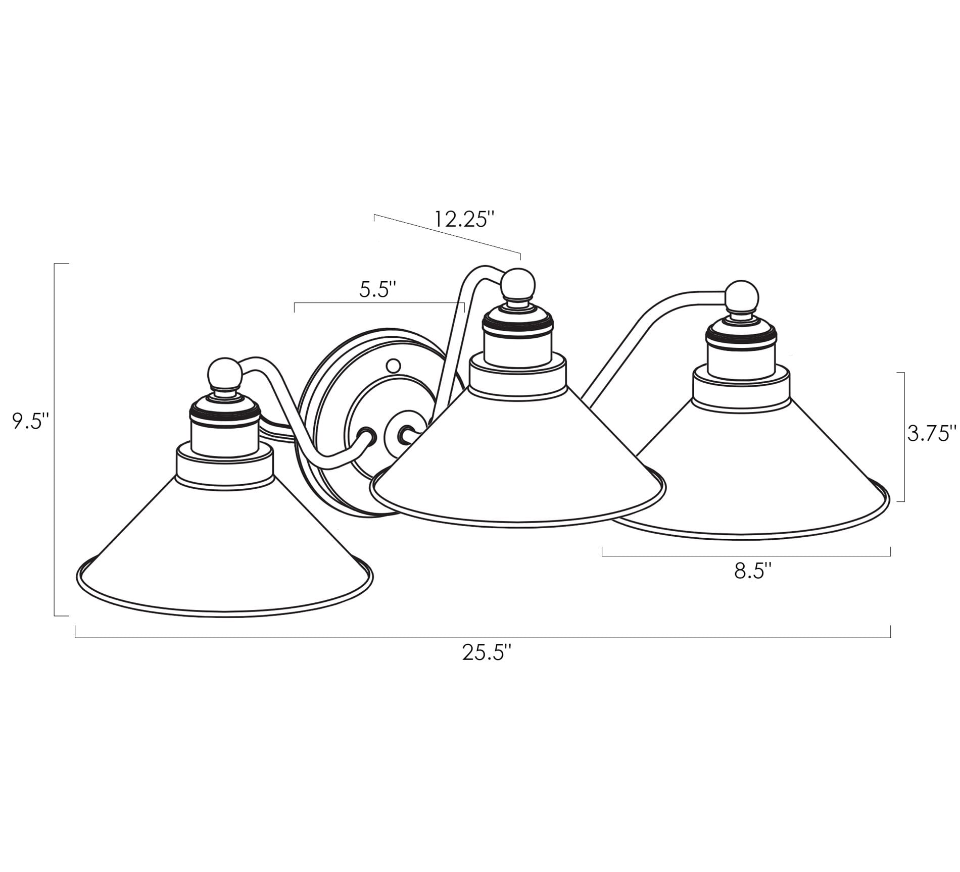 Kira Home Welton 25.5" 3-Light Modern Farmhouse Bathroom Light, Vintage Vanity Barn Light, Brushed Nickel Finish