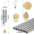 thumbnail image 3 of BSHAPPLUS® 36" Wind Chimes for Outside,Memorial Wind Chimes with 6 Silver Aluminum Tubes and S Hook,Clearance Wind Chimes for Home Garden Hanging Decor,Window Wind Bells, 3 of 9