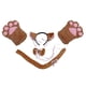 thumbnail image 4 of FELTECHELECTR Conjunto de 5 piezas de disfraz de gato creativo para cosplay, con orejas de gatito, collar y patas, guantes para fiesta (bronceado claro)., 4 of 7