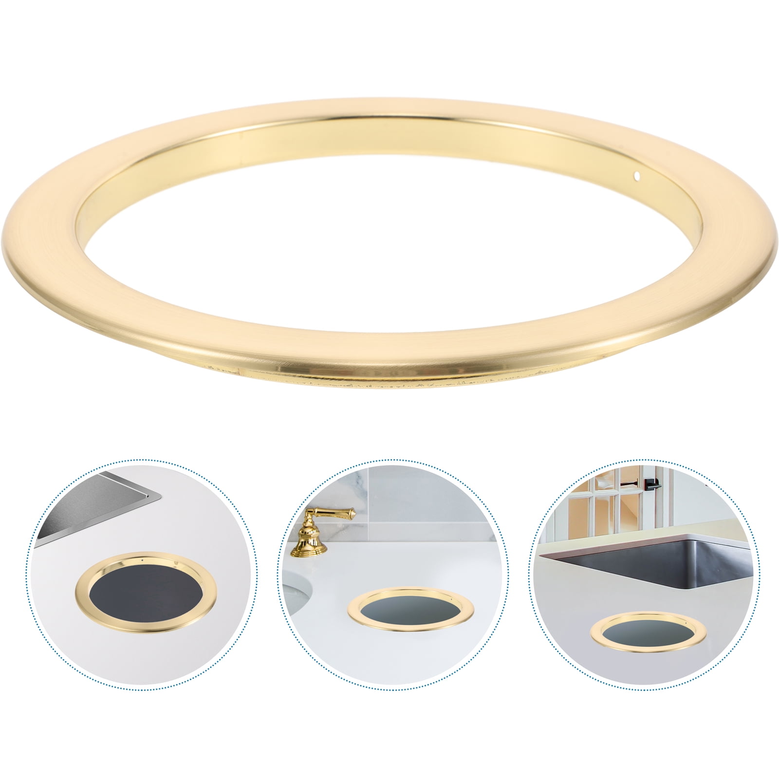 MINLIXIN Stainless Steel Recessed Trash Bin Lid for Kitchen and Bathroom Countertops Embedded Type Trash Can Cover Round Garbage Lid Trash can Grommet Countertop Trash Lid Replacement