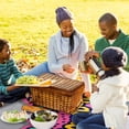 thumbnail image 6 of Thanksgiving Canvas Picnic Mat - Waterproof Outdoor Blanket for Camping, Beach, Park - Portable Foldable Mat with Handle and Anchor Stakes - Large Size for Family Picnics - Easy to Clean, 6 of 6