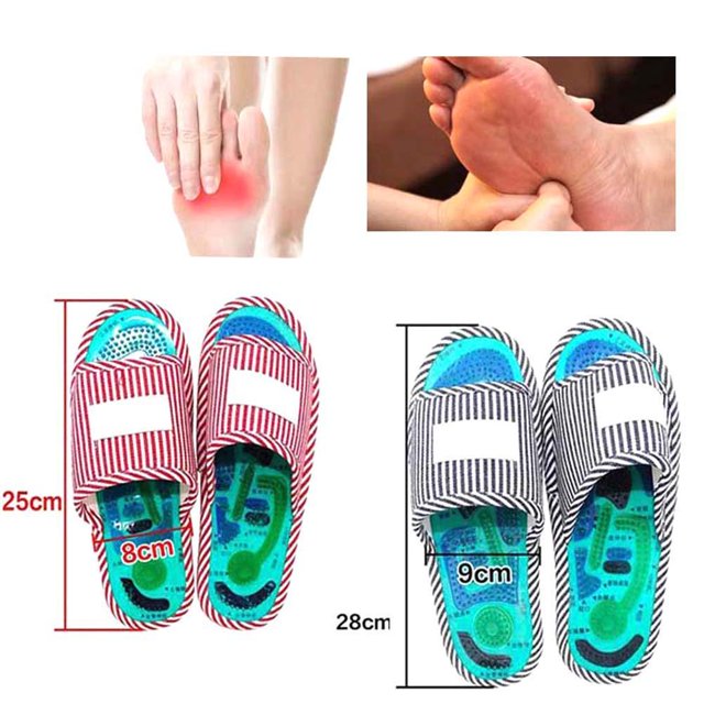 1 par de zapatillas de masaje con acupuntura, zapatos, zapatillas de masaje de reflexología, herramientas de masaje de pies
