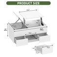 thumbnail image 5 of Uforic Lift Top Table with Drawers & LED Lights, High Gloss Coffee Table with Power Outlets, White, 5 of 8