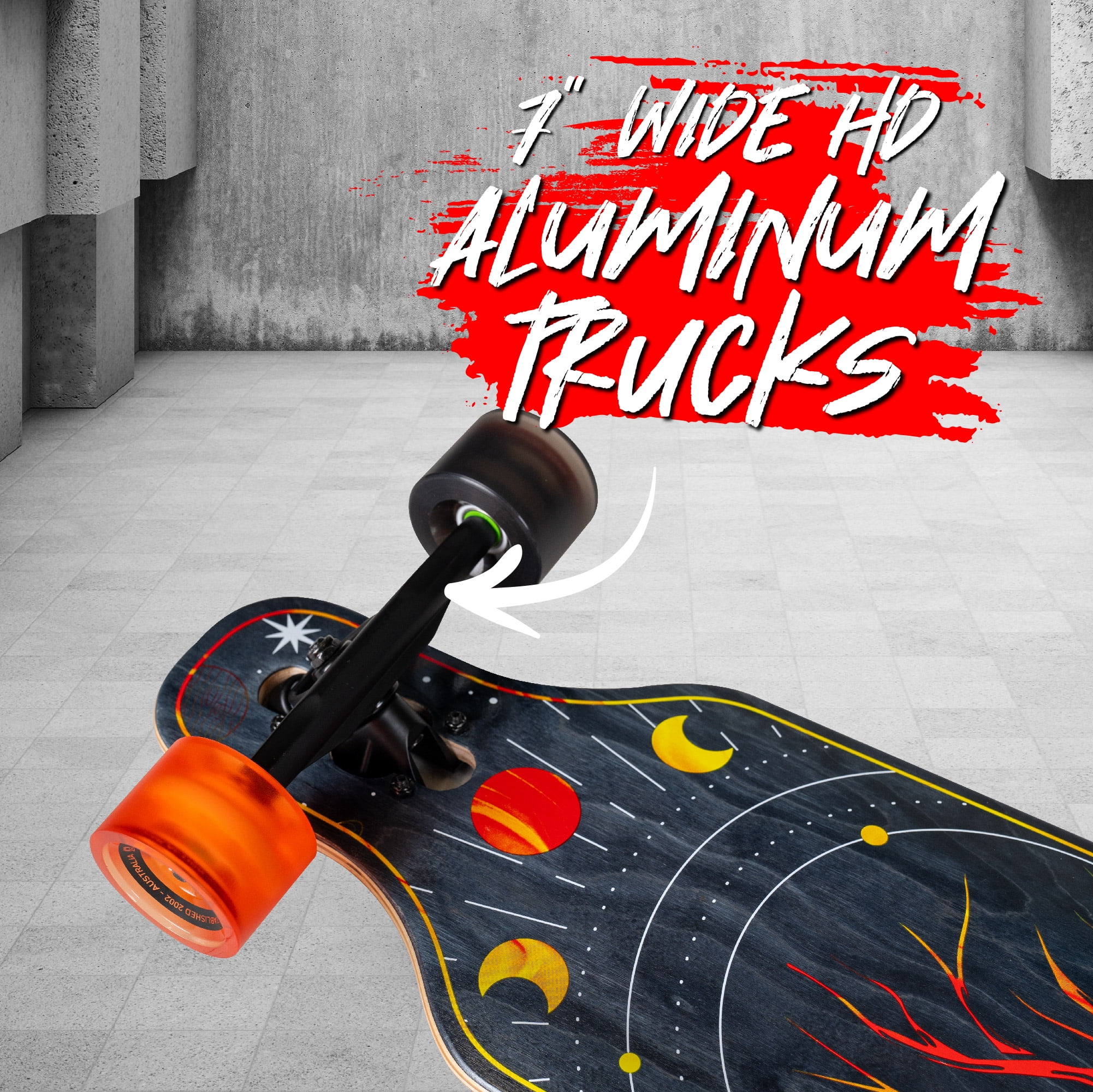 Madd Gear 38" drop Through Longboard Skateboard 9" Wide 70mm Wheels ABEC7 Bearings Maple Deck  (图4) Madd Gear 38" drop Through Longboard Skateboard 9" Wide 70mm Wheels ABEC7 Bearings Maple Deck  (图4)