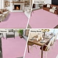 thumbnail image 6 of Pink Burlap Texture Large Area Rugs for Bedroom Living Room, Soft Non Slip Carpet Bedside Rug, Farmhouse Vintage Pink Rectangular Floor Cover Kitchen Accent Rug 8'x10' for Dining Room/Office, 6 of 9
