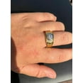 thumbnail image 3 of Sparkle Jewels Men's Cubic Zirconia Halo Wedding Pinky Ring 14K Yellow Gold Finish Silver, 3 of 3