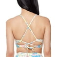 thumbnail image 2 of JESSICA SIMPSON Women's Yellow Tie Dye Tie Cropped Cami Cutout Deep V Neck Adjustable Swimsuit Top M, 2 of 3