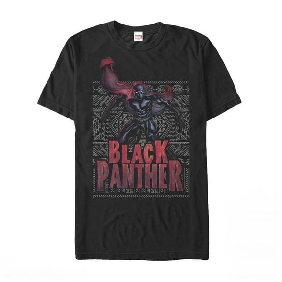 Men's Marvel Black Panther Ornate Pattern  Graphic Tee Black 5X Large