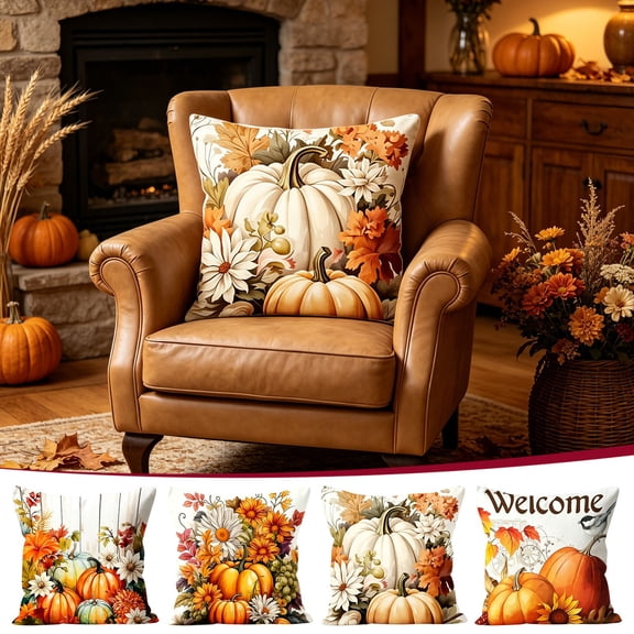 Halloween Sale Clearance!Fall Decorations for Home, Thanksgiving Pillow Covers Fall Pumpkin Floral Decorative Pillow Cases Throw Pillow Covers For Home Sofa Bedroom Living Room Festival