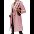 thumbnail image 1 of Abrigo de Guisante para Mujer, con Solapa y un Solo Botón, Cortavientos, Holgado, Informal, de Longitud Media, para Otoño e Invierno. Rosa XXL, 1 of 7