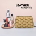 thumbnail image 4 of Brown Dachshund Dog Puppy Makeup Bag, Large Capacity Travel Cosmetic Bag for Women Girls- Travel Toiletry Bag Leather Portable Waterproof Makeup Case Organizer with Handle, 4 of 4
