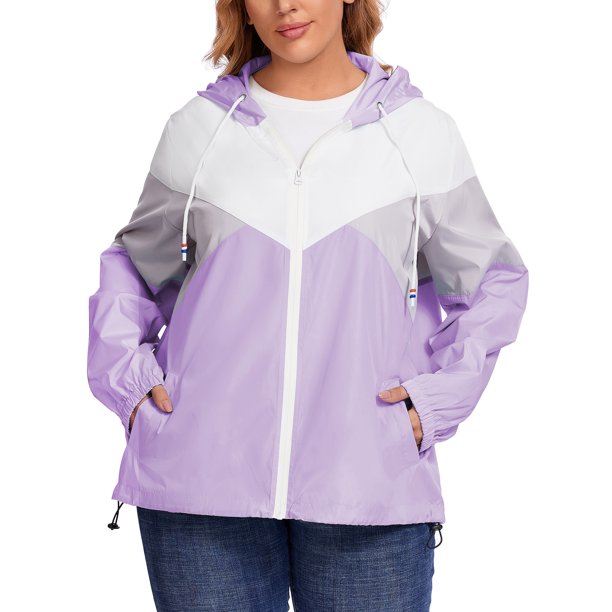 Loose Fit Rain Jacket For Women – Waterproof & Lightweight Hooded Windbreaker For Hiking & Outdoor Adventures