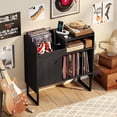 thumbnail image 4 of Gymax Support pour Tourne-Disque avec Prises de Courant, Support de Rangement pour Vinyles, pour jusqu'à 250 Albums, Noir, 4 of 10