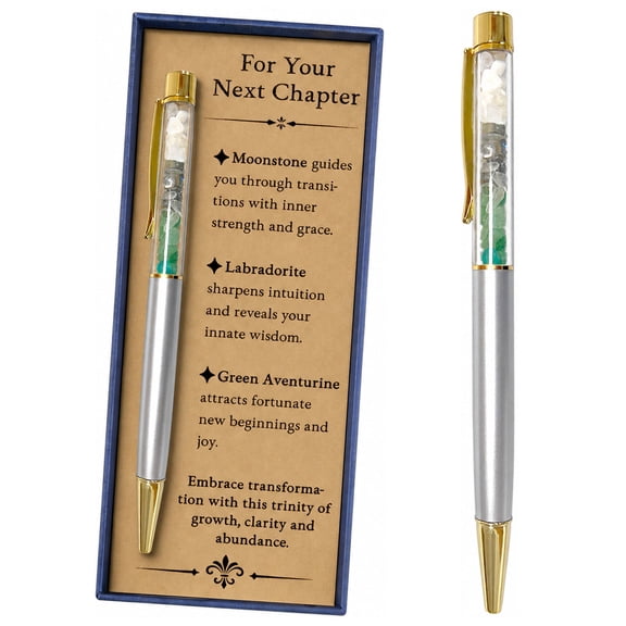 New Chapter Crystal Pen Gift Set for Women with Inspirational Message Card