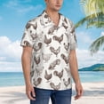 thumbnail image 3 of Sikiie Chickens Print Men's Hawaiian Shirt, Summer Beach Button Pocket Short Sleeve T-Shirt,X-Large, 3 of 7
