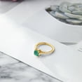 thumbnail image 4 of Gem Stone King 18K Yellow Gold Plated Silver Green Malachite and White Created Sapphire Engagement Ring for Women (1.77 Cttw, Cushion 6MM, Gemstone Birthstone, Available in Size 5, 6, 7, 8, 9), 4 of 5